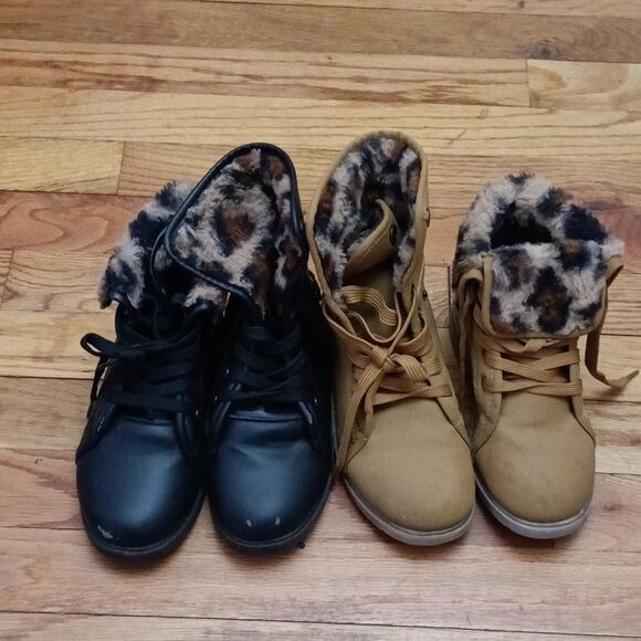 Girls Brown and Black Boots sz 13 - Picture 1 of 11